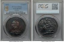 Victoria Crown 1892 MS62 PCGS, KM765, S-3921. Jubilee Head. Last year of type and one of the more desirable dates in the series. Attractive grape and ...