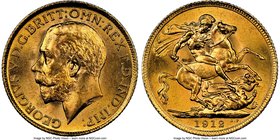 George V gold Sovereign 1912 MS64 NGC, KM820. AGW 0.2355 oz. 

HID09801242017