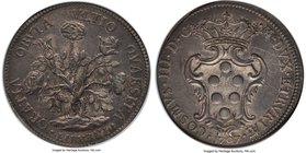 Livorno. Cosimo III Pezza Della Rosa 1707 AU Details (Graffiti) NGC, KM15.4, Dav-1501. A glamorous example of this highly sought after issue. A few in...