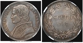 Papal States. Pius IX Scudo Anno II (1847)-B AU55 NGC, Bologna mint, KM1336.1. Distinctive charcoal gray toning and minimal wear.

HID09801242017
