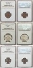 Republic 9-Piece Lot of Certified Assorted Issues NGC, 1) Santims 1922 - MS62 Brown, KM1 2) 2 Santimi 1922 - MS64 Brown, KM2. Variety without mint nam...