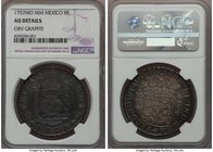 Ferdinand VI 8 Reales 1757 Mo-MM AU Details (Obverse Graffiti) NGC, Mexico City mint, KM104.2. Attractively toned with several unfortunate marks in th...