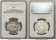 3-Piece Lot of Certified Republic 10 Escudos NGC, 1) 10 Escudos 1932 - MS64, KM582. 2) 10 Escudos 1937 - MS65, KM582. 3) 10 Escudos 1942 - MS65, KM582...