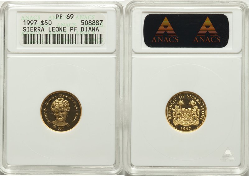 Republic gold Proof 50 Dollars 1997 PR69 ANACS, KM74, AGW 0.0999 oz. 

HID098012...