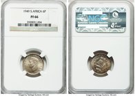 George VI Proof 6 Pence 1949 PR66 NGC, KM36.1, Mintage: 800. Pewter gray and russet toning. 

HID09801242017