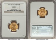 Republic gold 10 Bolivares 1930-(p) MS62 NGC, Philadelphia mint, KM-Y31. AGW 0.0933 oz.

HID09801242017