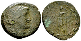 Lakedaimon AE Dupondius, c. 35-31 BC 

Lakonia, Lakedaimon (Sparta). AE Dupondius (25-27 mm, 8.70 g), c. 35-31, 
Obv. Laureate head of Apollo to ri...