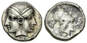 Lampsacus AR Diobol, 4th-3rd century BC 

Mysia, Lampsacus. AR Diobol (12 mm, 2.22 g), 4th-3rd century BC.
Obv. Janiform head.
Rev. Head of Athena...