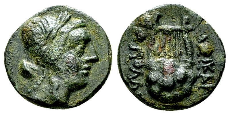 Halicarnassus AE12, c. 188-20 BC 

Caria, Halicarnassus. AE12 (1.71 g), c. 188...