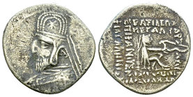 Mithradates II AR Drachm 

Kings of Parthia. Mithradates II (123-88 BC). AR Drachm (19-20 mm, 3.90 g).
 Obv. Diademed bust left, wearing tiara.
Re...
