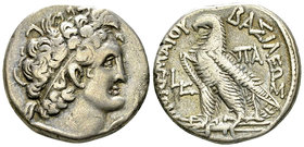 Ptolemaios IX. Soter II, AR Tetradrachm, Alexandria mint 

Ptolemaic Kings of Egypt. Cleopatra III & Ptolemy IX Soter II (116-107 BC). AR Tetradrach...