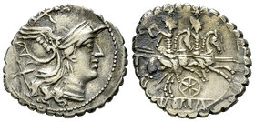 Anonymous AR Denarius, 209/208 BC 

Anonymous. AR Denarius serratus (19-21 mm, 3.81 g), Sicily (?), c. 209-208 BC.
Obv. Helmeted head of Roma to ri...