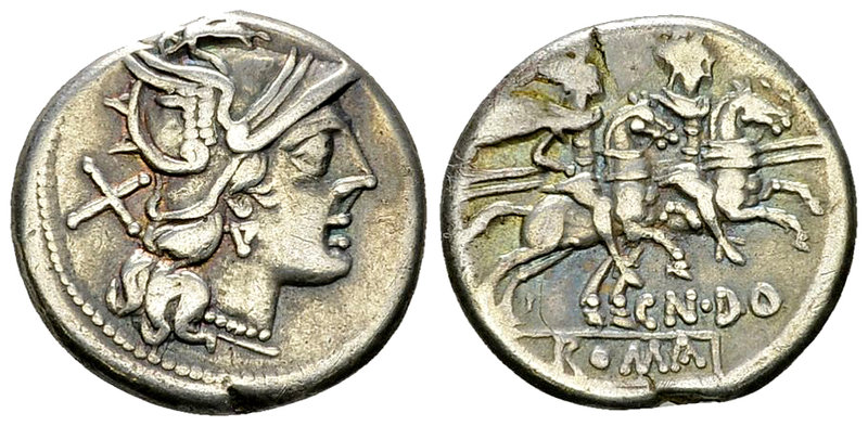 Cn. Domitius Ahenobarbus AR Denarius, c. 189-180 BC 

Cn. Domitius Ahenobarbus...