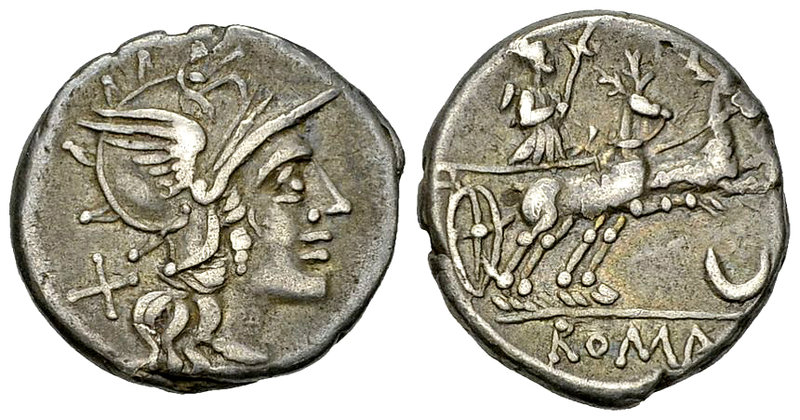 Anonymous AR Denarius, 143 BC 

Anonymous. AR Denarius (17-18 mm, 3.53 g), Rom...
