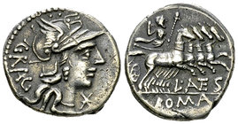 L. Antestius Gragulus AR Denarius, 136 BC 

L. Antestius Gragulus. AR Denarius (18-20 mm, 3.96 g), Rome, 136 BC.
Obv. Helmeted head of Roma to righ...