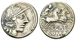 C. Porcius Cato AR Denarius, 123 BC 

C. Porcius Cato. AR Denarius (18 mm, 3.90 g), Rome,&nbsp; 123 BC.
Obv. Helmeted head of Roma to right; behind...