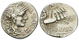 Q. Curtius and M. Silanus AR Denarius, 116 or 115 BC 

Q. Curtius and M. Silanus. AR Denarius (19-20 mm, 3.94 g), Rome, 116 or 115 BC.
Obv. Q·CVRT,...
