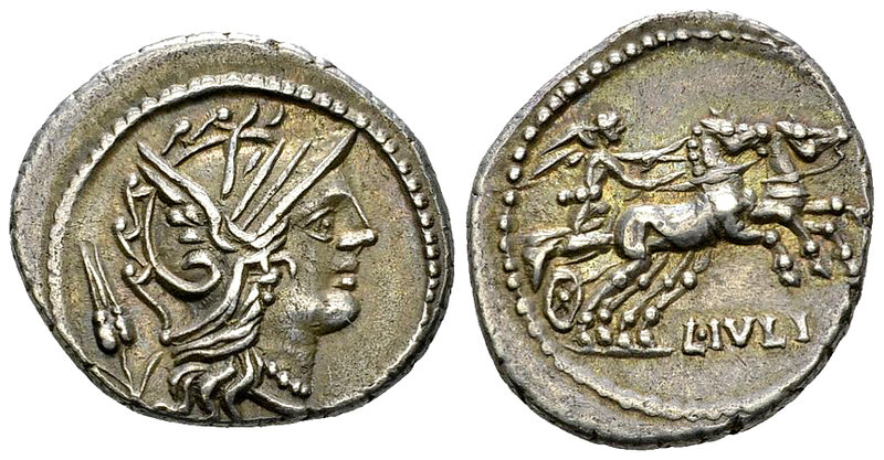 L. Iulius AR Denarius, 101 BC 

L. Iulius. AR Denarius (19-20 mm, 4.00 g), Rom...