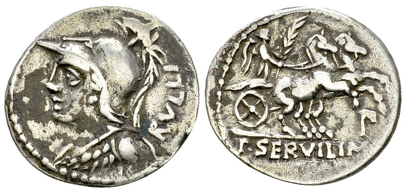 P. Servilius M.f. Rullus AR Denarius, 100 BC 

P. Servilius M.f. Rullus. AR De...