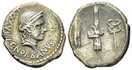 C. Norbanus AR Denarius, 83 BC 

C. Norbanus. AR Denarius (18-19 mm, 3.18 g), Rome, 83 BC.
Obv. C·NORBANVS, Diademed head of Venus to right; behind...