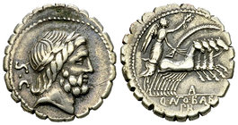 Q. Antonius Balbus AR Denarius, 83/82 BC 

Q. Antonius Balbus. AR Denarius serratus (19-20 mm, 3.91 g), Rome, 83-82 BC.
Obv. Laureate head of Jupit...