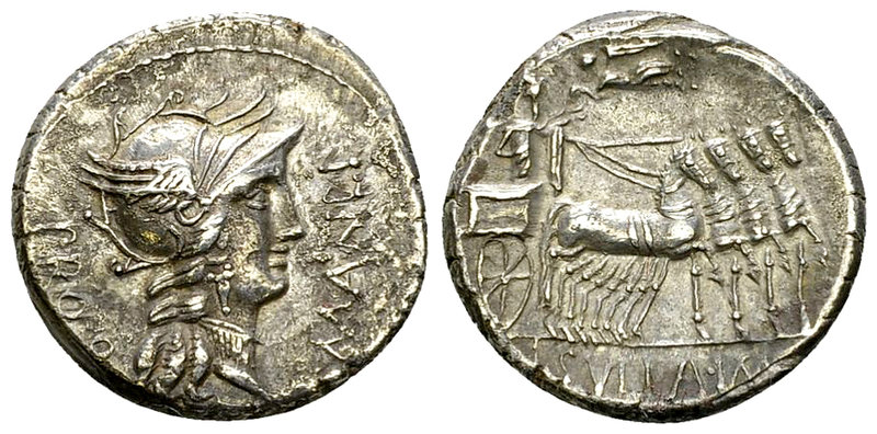 L. Cornelius Sulla Imperator with L. Manlius Torquatus Proquaestor AR Denarius, ...