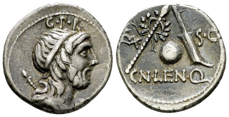 Cn. Cornelius Lentulus AR Denarius, 76/75 BC 

Cn. Cornelius Lentulus. AR Dena...