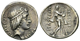 Q. Pomponius Musa AR Denarius, 66 BC 

Q. Pomponius Musa. AR Denarius (17 mm, 3.63 g), Rome, 66 BC.
Obv. Q·POMPONI MVSA, Head of Apollo to right, h...