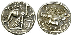 M. Aemilius Scaurus and P. Plautius Hypsaeus AR Denarius, 58 BC 

M. Aemilius Scaurus and P. Plautius Hypsaeus. AR Denarius (16-17 mm, 4.05 g), Rome...