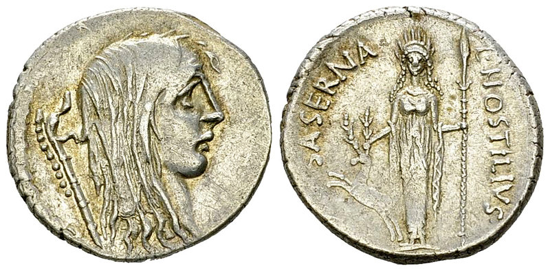 L. Hostilius Saserna AR Denarius, 48 BC 

L. Hostilius Saserna. AR Denarius (1...