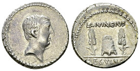 L. Livineius Regulus AR Denarius, 42 BC 

L. Livineius Regulus. AR Denarius (18 mm, 3.72 g), Rome, 42 BC.
Obv. Head of L. Regulus to right.
Rev. L...