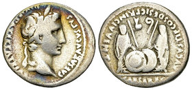 Augustus AR Denarius, Caius and Lucius reverse 

Augustus (27 BC - 14 AD). AR Denarius (18-20 mm, 3.42 g), Lugdunum, c. 2-1 BC.
Obv. CAESAR AVGVSTV...