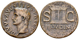 Divus Augustus AE As, Altar reverse 

Tiberius (14-37 AD), for Divus Augustus (+ 14 AD). AE As (28-29 mm, 9.50 g), Rome, 22-23 AD.
Obv. DIVVS AVGVS...
