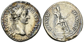 Tiberius AR Denarius, Livia reverse 

 Tiberius (14-37 AD). AR Denarius (19-20 mm, 3.44 g), Lugdunum. Obv. TI CAESAR DIVI AVG F AVGVSTVS, Laureate h...