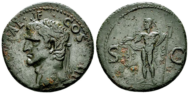 Agrippa AE As, Neptune reverse 

Agrippa (+12 BC). AE As (26-27 mm, 10.27 g), ...