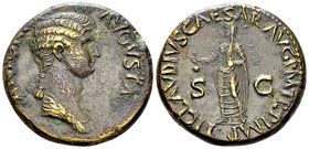 Antonia AE Dupondius, Claudius reverse 

Claudius (41-54 AD), for Antonia (+37 AD). AE Dupondius (28 mm, 16.56 g), Rome, c. 42-43 AD.
Obv. ANTONIA ...