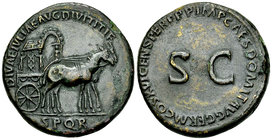 Diva Iulia Titi AE Sestertius, Carpentum 

Domitianus (81-96 AD) for Diva Julia Titi. AE Sestertius (29 mm, 28.51 g), Rome, c. 92-94 AD. 
Obv. DIVA...