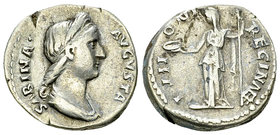 Sabina AR Denarius, Iuno reverse 

Hadrianus (117-138 AD) for Sabina Augusta (128-136/7). AR Denarius (16-17 mm, 3.58 g), Rome.
Obv. SABINA AVGVSTA...