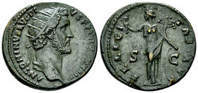 Antoninus Pius AE Dupondius, Felicitas reverse 

Antoninus Pius (138-161 AD). AE Dupondius (26-28 mm, 11.68 g), Rome , 140-144.
Obv. ANTONINVS PIVS...