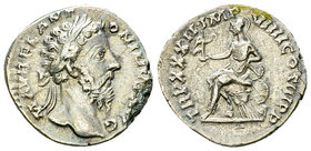 Marcus Aurelius AR Denarius, Roma reverse 

Marcus Aurelius (161-180 AD). AR Denarius (17 mm, 2.61 g), Rome, 177/178.
Obv. M AVREL ANTONINVS AVG, L...