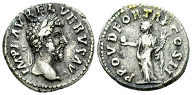 Lucius Verus AR Denarius, Providentia reverse 

Lucius Verus (161-169 AD). AR Denarius (17-18 mm, 3.42 g), Rome, 161.
Obv. IMP L AVREL VERVS AVG, L...