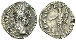 Commodus AR Denarius, Genius reverse 

Commodus (177-192 AD). AR Denarius (18-19 mm, 2.32 g), Rome, 190/191.
Obv. M COMM ANT P FEL AVG BRIT P P, La...