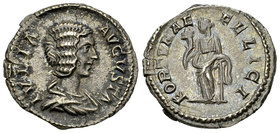 Iulia Domna AR Denarius, Fortuna reverse 

Septimius Severus (193-211 AD) for Iulia Domna. AR Denarius (19-20 mm, 3.04 g), Rome, 197-211.
Obv. IVLI...