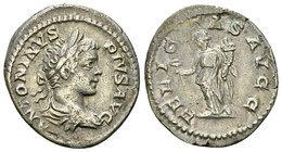 Caracalla AR Denarius, Felicitas reverse 

Caracalla (198-217 AD). AR Denarius (18-19 mm, 3.01 g), Rome, 201-206.
Obv. ANTONINVS PIVS AVG, Laureate...