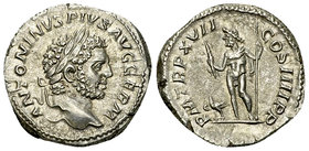 Caracalla AR Denarius, Jupiter reverse 

Caracalla (198-217 AD). AR Denarius (19 mm, 3.47 g), Rome, 214.
Obv. ANTONINVS PIVS AVG GERM, Laureate hea...