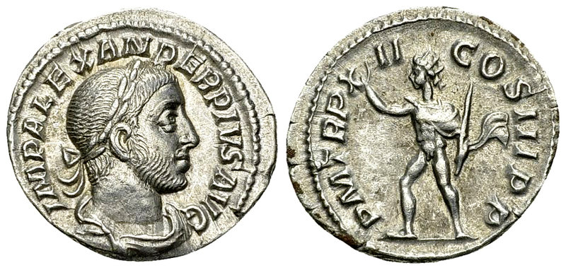 Severus Alexander AR Denarius, Sol reverse 

Severus Alexander (222-235 AD). A...