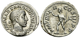 Severus Alexander AR Denarius, Sol reverse 

Severus Alexander (222-235 AD). AR Denarius (19-20 mm, 3.07 g), Rome, 233 AD.
Obv. IMP ALEXANDER PIVS ...