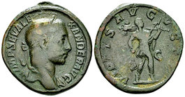 Severus Alexander AE Sestertius, Virtus reverse 

Severus Alexander (222-235 AD). AE Sestertius (30-32 mm, 20.36 g), Rome.
Obv. IMP SEV ALEXANDER A...