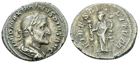 Maximinus I Thrax AR Denarius, Fides reverse 

Maximinus I Thrax (235-238 AD). AR Denarius (18-20 mm, 2.88 g), Rome, 235/236.
Obv. IMP MAXIMINVS PI...