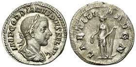 Gordianus III Pius AR Denarius, Laetitia reverse 

Gordianus III Pius (238-244 AD). AR Denarius (20 mm, 3.11 g), Rome.
Obv. IMP GORDIANVS PIVS FEL ...